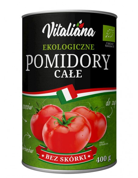 Pomidory całe bez skórki 400g BIO / VITALIANA