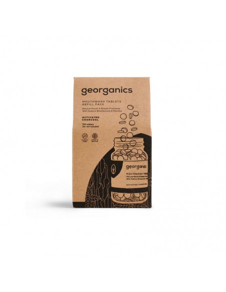 Tabletki do płukania jamy ustnej, Węgiel Aktywny, naturalne, 720 tabletek, UZUPEŁNIENIE, Georganics