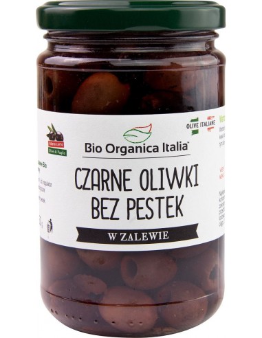 Oliwki czarne bez pestek w zalewie BIO 280 g (160 g) (słoik) / BIO ORGANICA ITALIA
