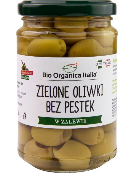 Oliwki zielone bez pestek w zalewie BIO 280 g (160 g) (słoik) / BIO ORGANICA ITALIA