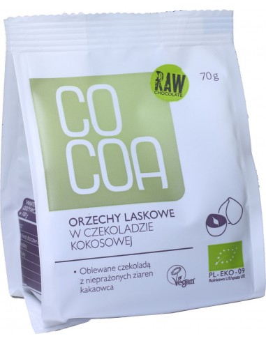 Orzechy laskowe w czekoladzie kokosowej BIO 70 g - COCOA