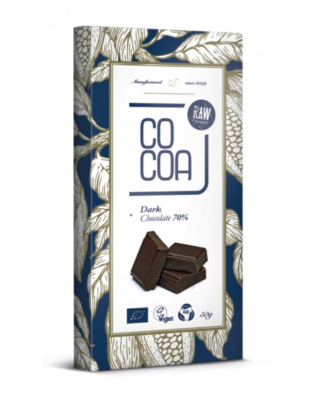 Czekolada surowa klasyczna gorzka 70% BIO 50g - COCOA