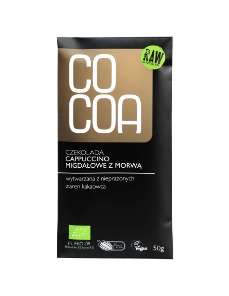 Czekolada surowa cappuccino migdałowe z morwą BIO 50g - COCOA