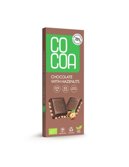 Czekolada surowa z orzechami laskowymi 50g - COCOA