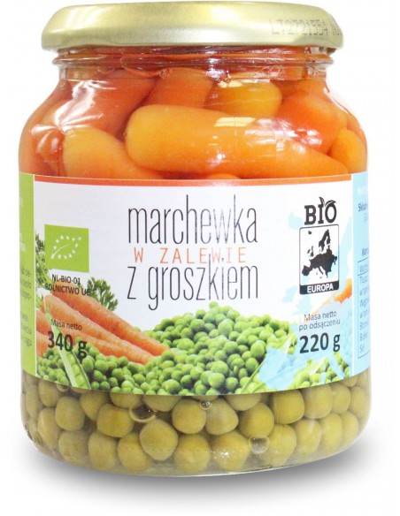 Marchewka w zalewie z groszkiem BIO 340g (220g) / Bio Planet